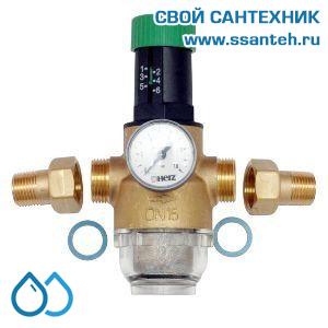 14804 HERZ 1268216 Редуктор давления для холодной воды 1,0-6,0 бар, DN50,  PN16, Kvs 14,0м3/час, 0...+40°С, со встроенным фильтром