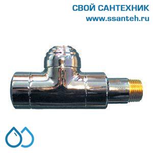 14876 HERZ, 1372549 Вентиль запорный "DE LUXE" проходной 1/2" черный матовый