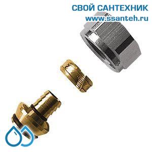 15353 HERZ, 1609807 Соединитель "евроконус" для PE-Xc труб, 18 х 2, гайка G3/4"